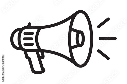 megaphone icon line art vector, megaphone outline icon