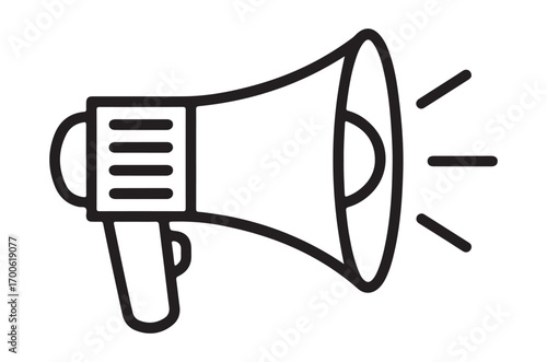 megaphone icon line art vector, megaphone outline icon