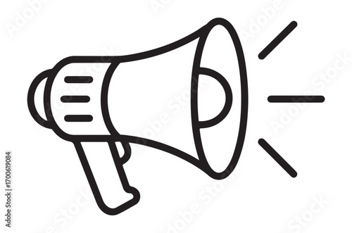 megaphone icon line art vector, megaphone outline icon