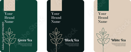 Flat design tea label template