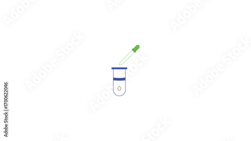 Simple Chemical Reaction Graphic Showing a Pipette Adding Reagent to a Test Tube with Liquid Inside