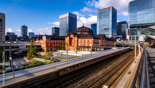 Wallpaper Mural Urban cityscape with train station Torontodigital.ca