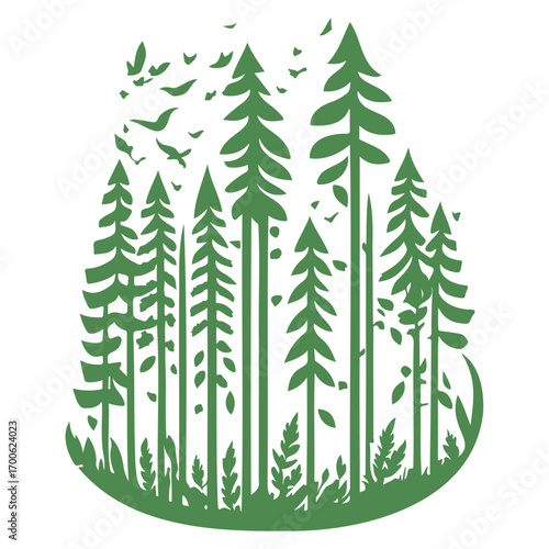 forest nature illustration green