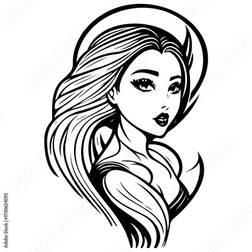 angel beauty girl illustration sketch