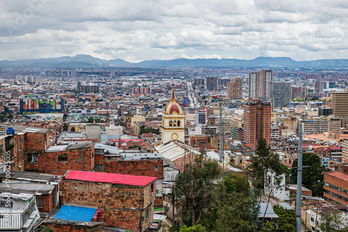 Bogotà, Colombia, 08.12.2025: cityscape view from Egypt Neighborhood (Barrio Egipto) in  the historic center near La Candelaria.