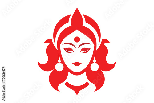 Durga face vector illustration