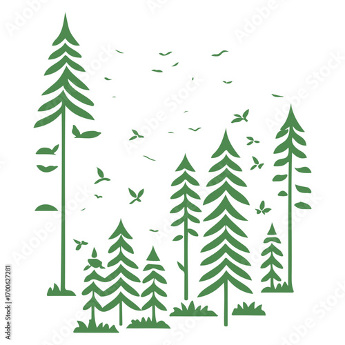 forest nature illustration green