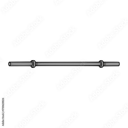 A detailed vector illustration of a simple, grey barbell, suitable for fitness or sports-related designs, showcasing a minimalist style with clear lines and subtle shading.