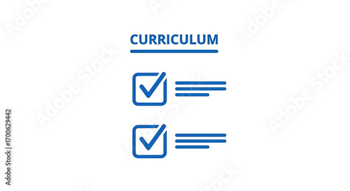 Digital icon representing a completed curriculum checklist, symbolizing educational progress, task achievement, and learning plan success