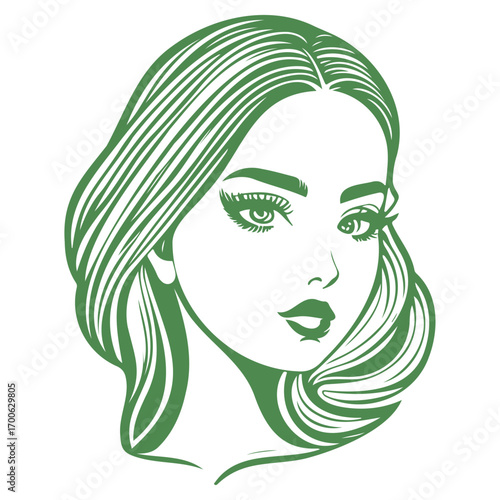 beauty girl illustration green