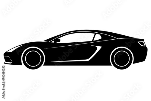 Sleek black sports car design showcasing modern automotive engineering and aerodynamic styling for luxury vehicle enthusiasts and transportation industry marketing materials