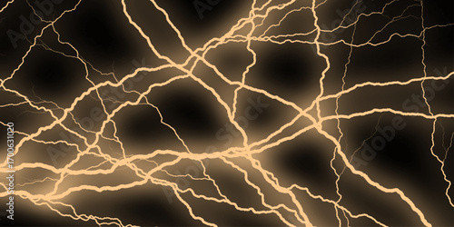 Massive lightning bolt with branches isolated on black background. Black marble texture for background. Lightning bolt. thunder lighting on black sky. 3d illustration, lightning, storm, thunder set