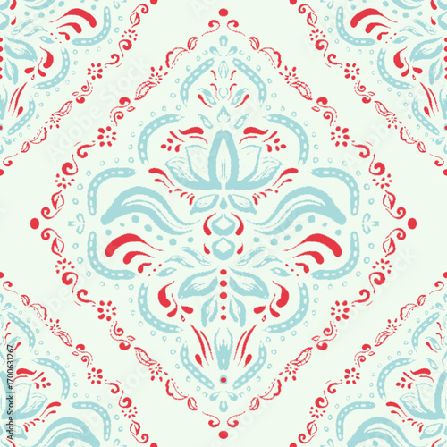Vintage Damask Floral Seamless Pattern