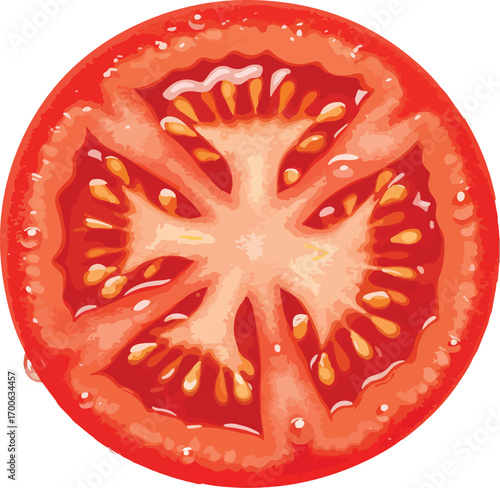 tomato slice on white background