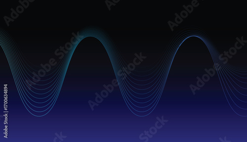 Vector flowing line gradient blue line wavy banner design  illustration.