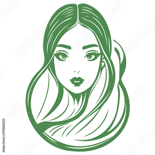 beauty girl illustration green