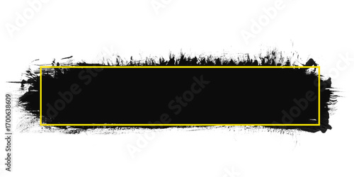 Hand painted brush stroke banner title bar with rough edges and transparent background