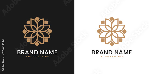 Elegant floral mandala logo design, luxury brand identity