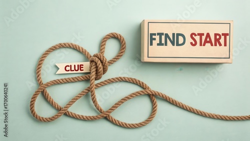 Finding Clue to Start Journey with Twisted Rope and Box