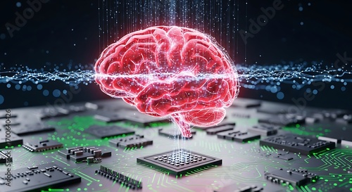 Abstract glowing brain circuits digital technology concept symbolizing artificial intelligence and neural networks