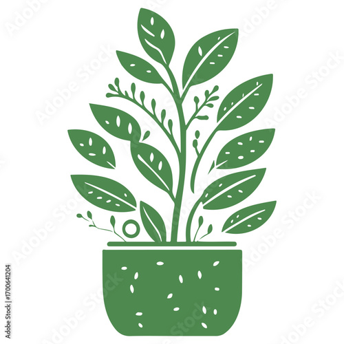 plant pot illustration green