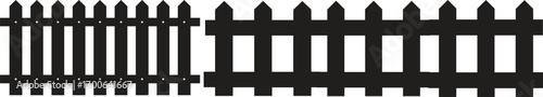 Wooden Fence Icon set. Classic Garden Fencing Symbol. Simple Wooden Fence cassic picket fence that embodies simplicity and security its clean lines and rustic charm.collection of Garden fence wooden.