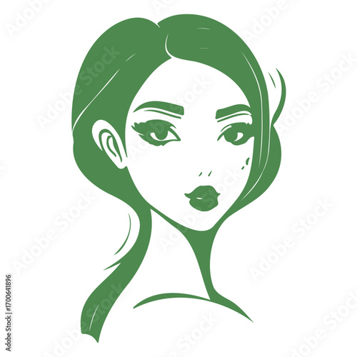 beauty girl illustration green