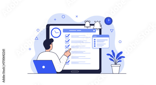 Efficient task management with digital checklist and time tracking for productivity success