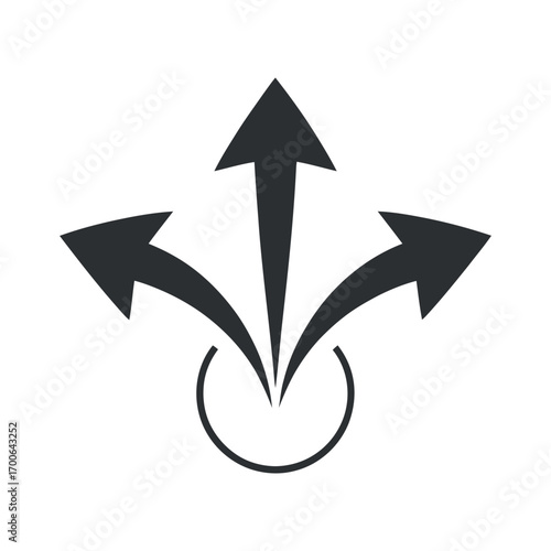 Arrows Pointing Outward from a Central Point on Transparent Background for Spreading and Distribution Concepts
