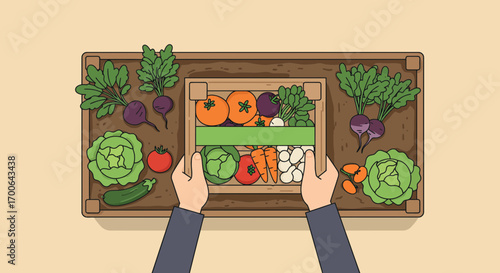 Gardener Harvesting Fresh Vegetables