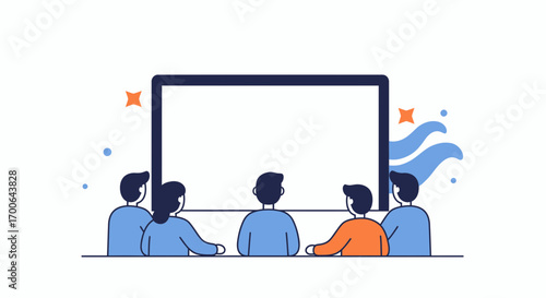 Audience Watching a Presentation on a Blank Screen