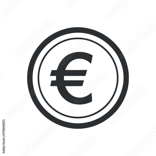 Euro Coin Icon for European Currency, Finance, and Investment in Global Markets and Economic Transactions