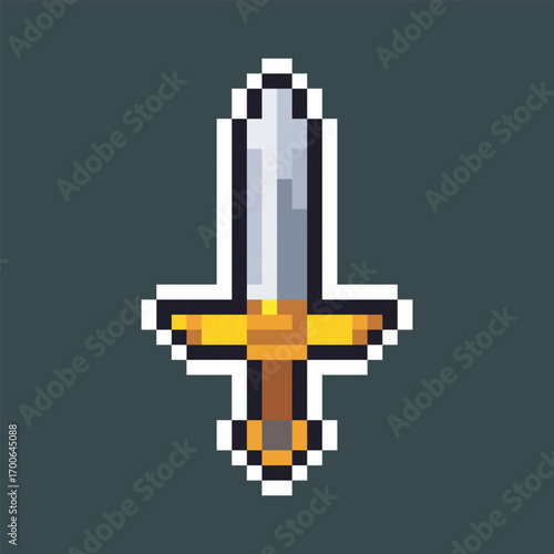 dagger weapon in pixel art style