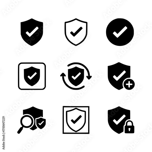 Collection of Security Shield and Checkmark Icons