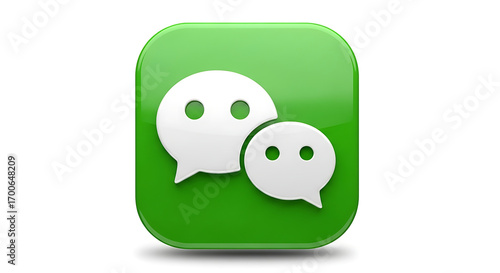 Wechat app icon download vector illustration for social media and messaging app