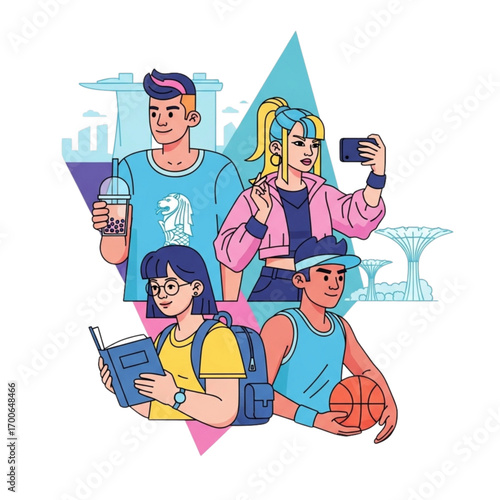 Gen Z Youth Lifestyle Urban Culture Modern Illustration