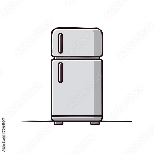 A simple, modern refrigerator illustration, perfect for kitchen-themed designs