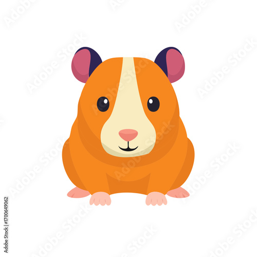 A cute hamster standing still and looking ahead
