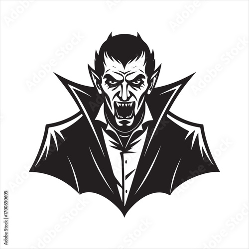 vampire vector silhouette clip art logo idea illustration. vampire sketch art icon set collections