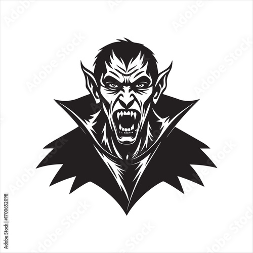 vampire vector silhouette clip art logo idea illustration. vampire sketch art icon set collections