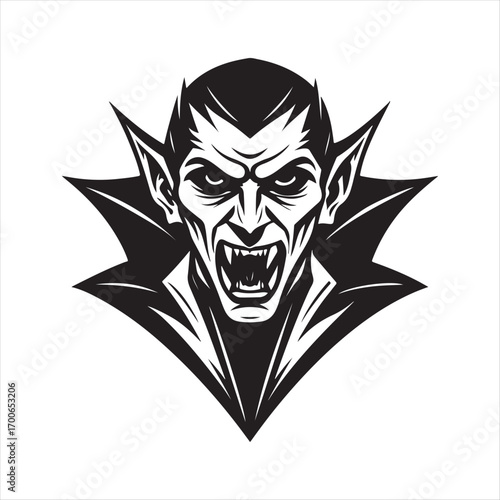 vampire vector silhouette clip art logo idea illustration. vampire sketch art icon set collections