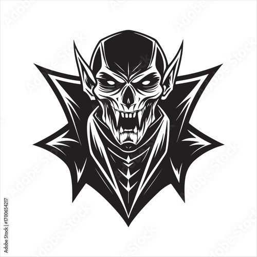 vampire vector silhouette clip art logo idea illustration. vampire sketch art icon set collections
