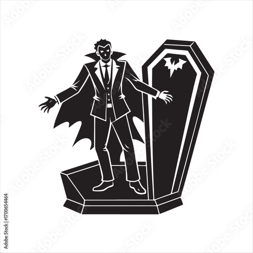 vampire vector silhouette clip art logo idea illustration. vampire sketch art icon set collections