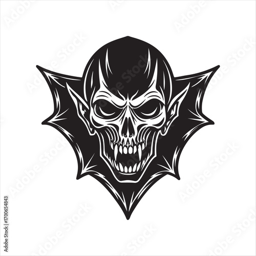 vampire vector silhouette clip art logo idea illustration. vampire sketch art icon set collections