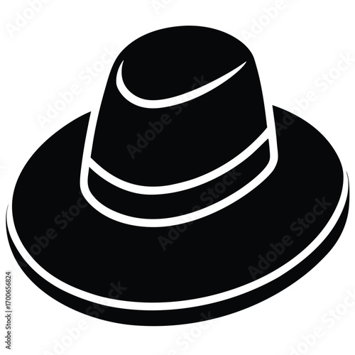 wide brim hat vector icon