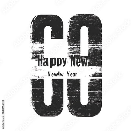 Happy new year typography vector eps