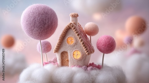 Needlefelted gingerbread man 3d illustration