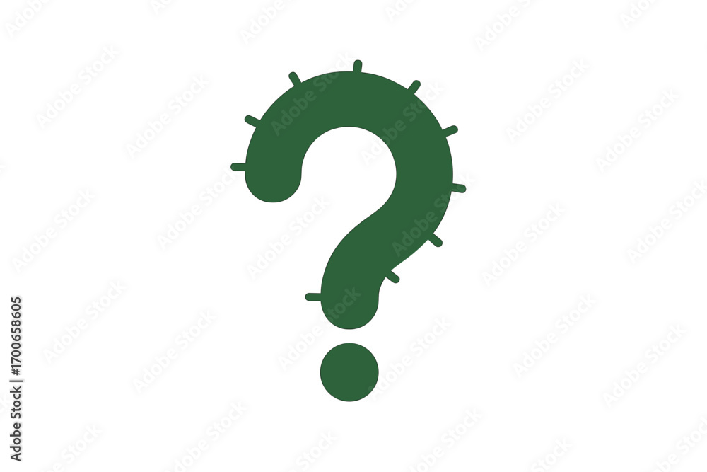 Naklejka premium Vector Illustration of Cactus Question Mark