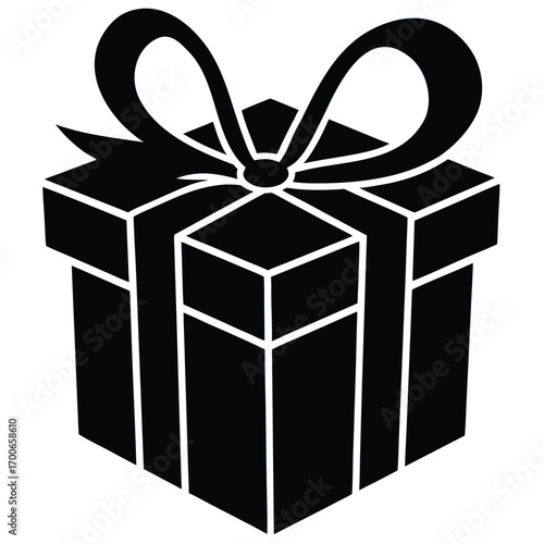 gift box with ribbon vector icon