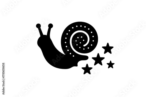 Vector Illustration of Snail with Stardust Trail